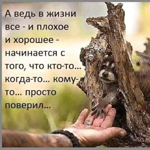 А ведь в жизни все и плохое и хорошее НЭЧИНЗЕТСЯ С