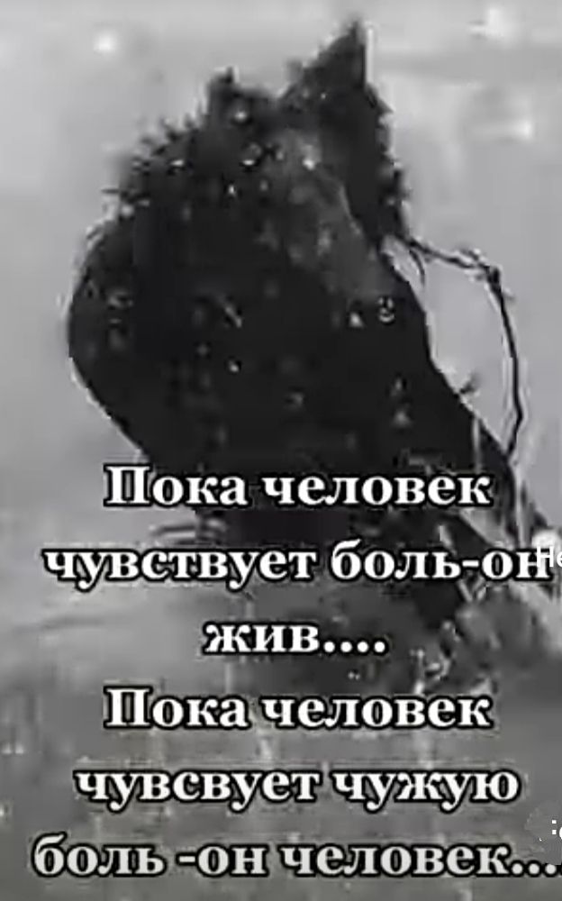 Пока человек чувствхет больо _