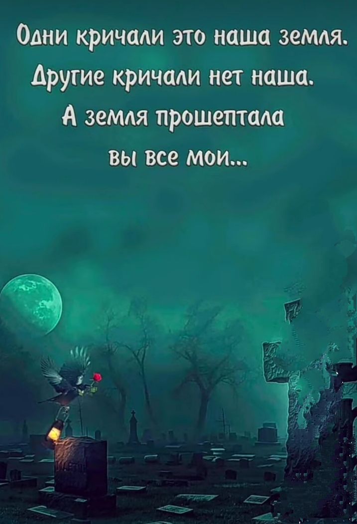 Одни кричали это наша земля другие кричали нет наша А земля прошептала вы все мои