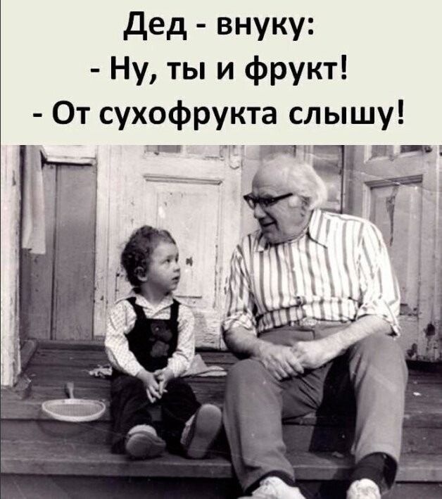 дед внуку Ну ты и фрукт От сухофрукта слышу