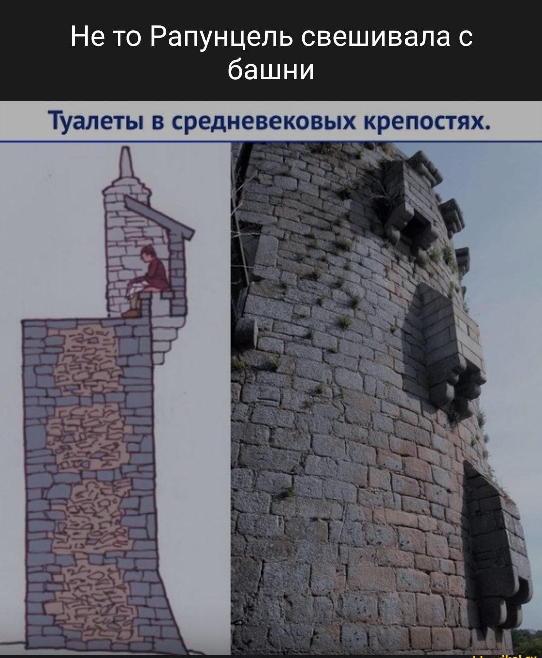 Не то Рапунцель свешивала с башни Туалет в средневековых крепости