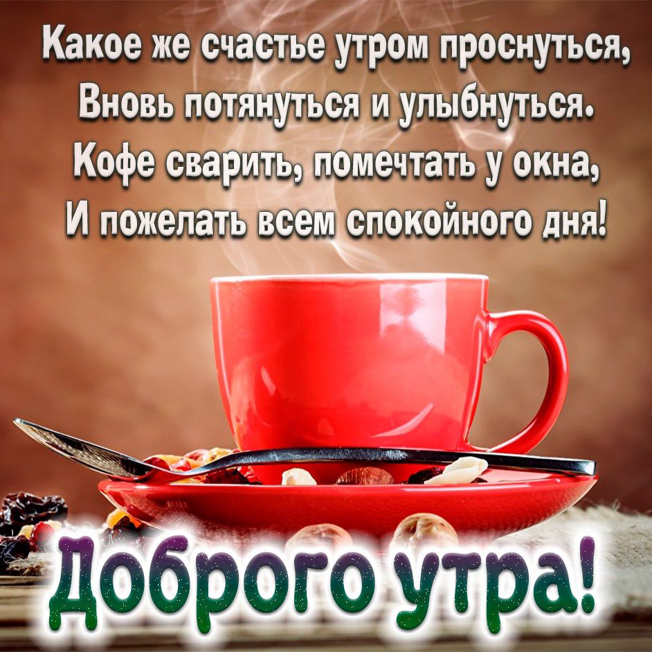Какое же счастье утром проснуться Вновь потянуться и упьщться Кофе сварить пощечтать у окна И пожелать энспоойного дня