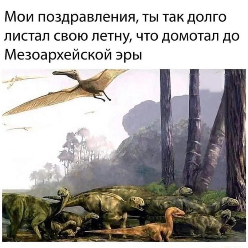 Мои поздравления ты так долго листал свою летну что домотап до Мезоархейской эры