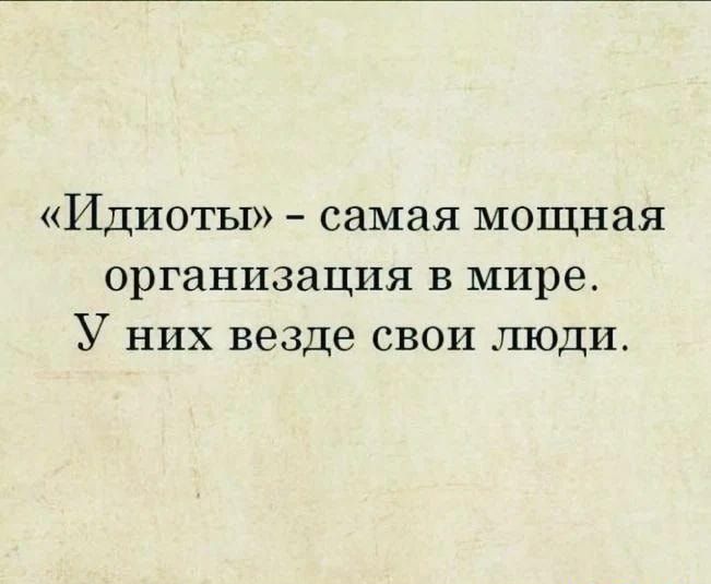 Идиоты самая мощная организация в мире У них везде свои люди