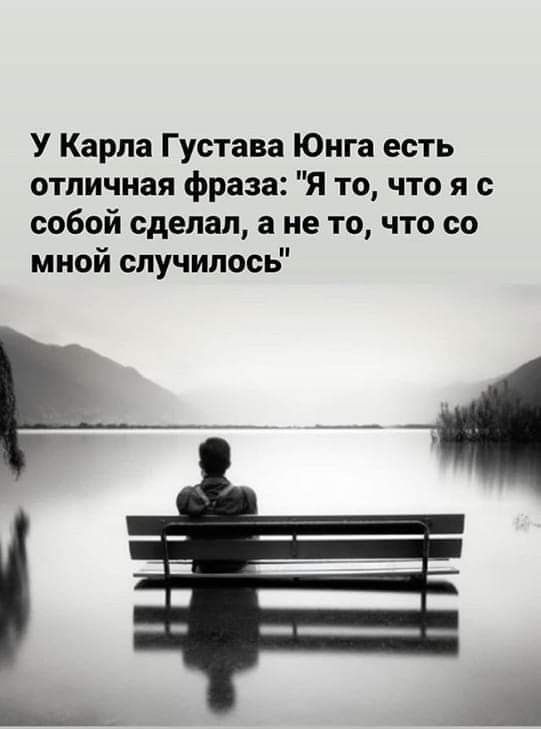 У Карпа Густава Юнга есть отличная фраза Я то что я с собой сделал 3 не то что со мной случилось