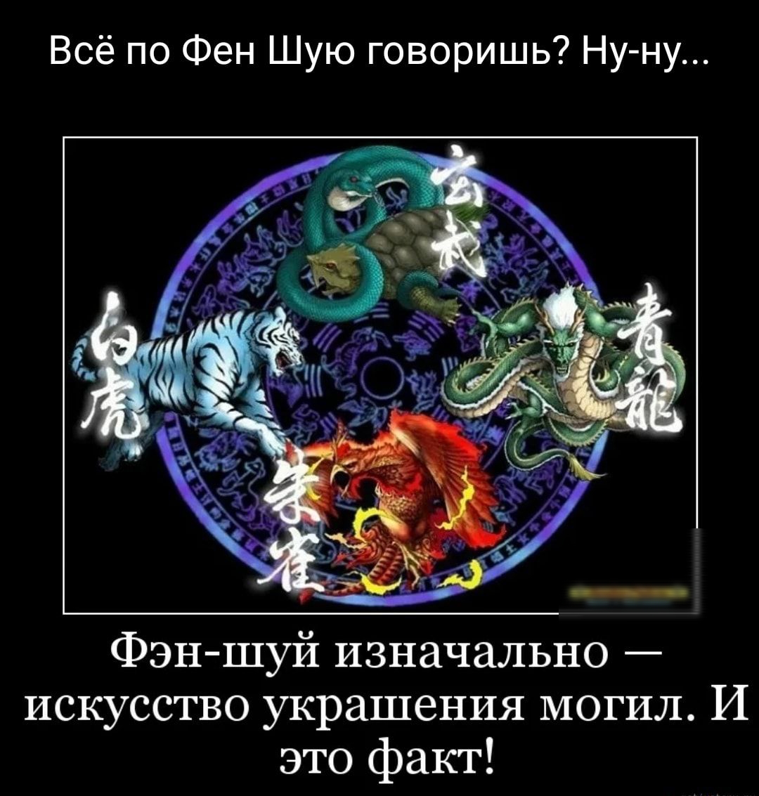 Всё по Фен Шую говоришь Ну ну Фэн шуй изначально искусство украшения могил И это факт