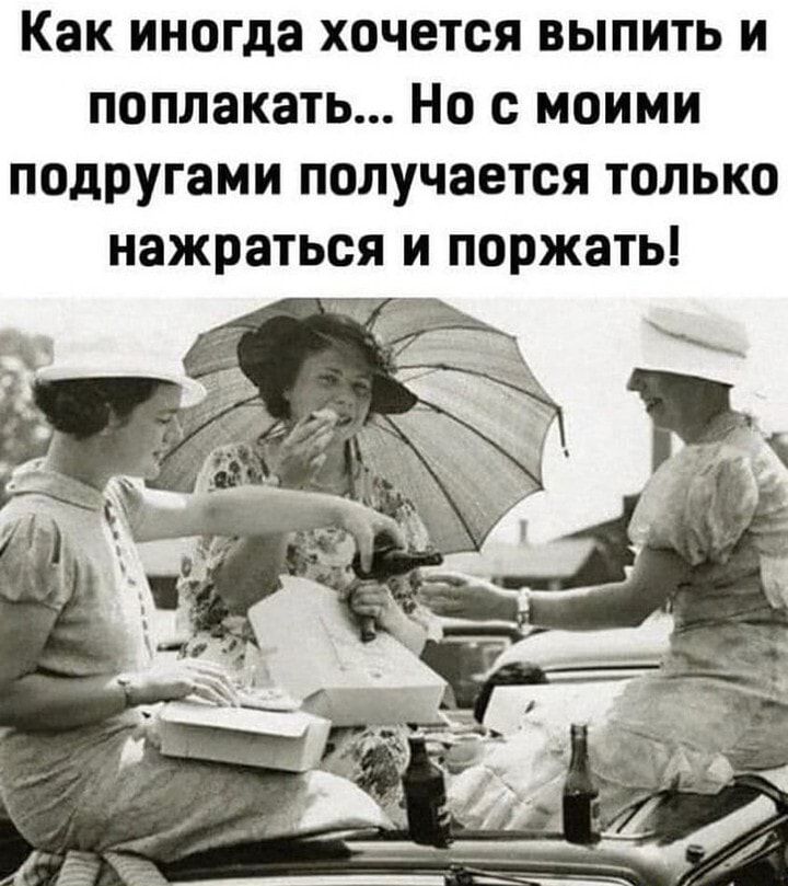 Как иногда хочется выпить и поплакать Но с моими подругами получается только нажраться и поржать