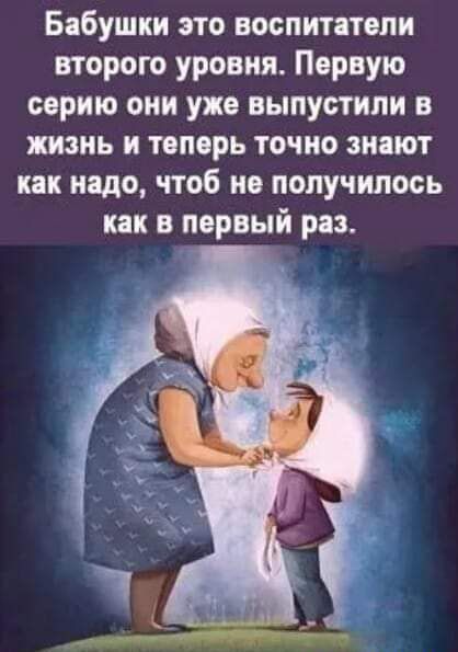 Бабушки это воспитатели второго уровня Первую серию они уже выпустили в жизнь и теперь точно знают как надо чтоб не получилось как в первый раз