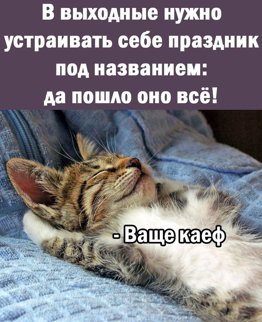 В выходные нужно устраивать себе праздник под названием да пошло оно всё