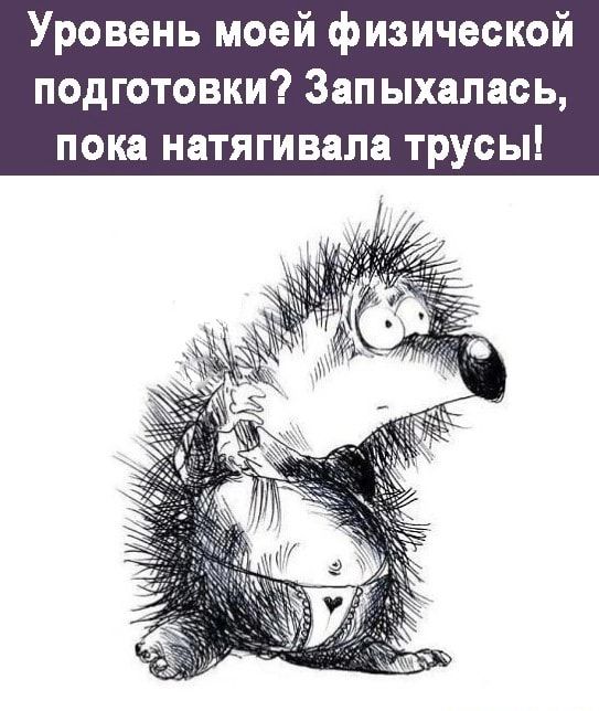 Уровень моей физической подготовки Зап ыхалась пока натягивала трусы