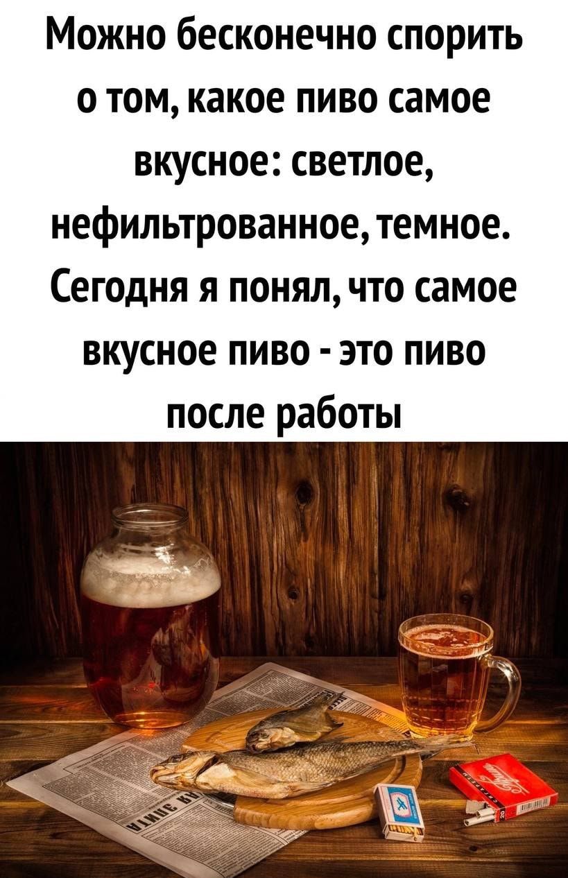 Можно бесконечно СПОРИТЬ О ТОМ какое ПИВО самое вкусное светлое нефильтрованное темное Сегодня я понялчто самое вкусное пиво это пиво после работы