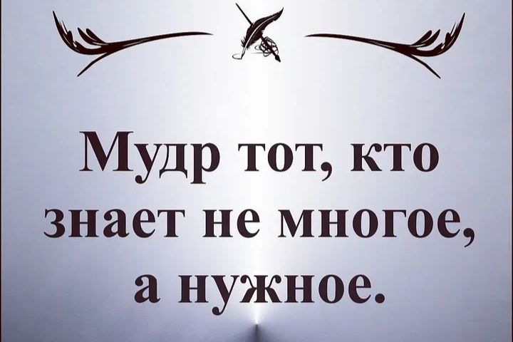 укч Мудр тот кто знает не многое а нужное А