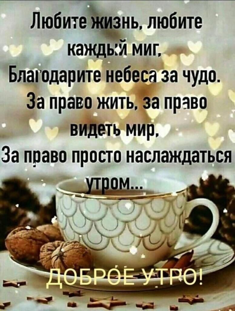 Любитень любите каждый миг Благодарите небеса за чудо За право жить за право видеть мир За права просто наслаждаться