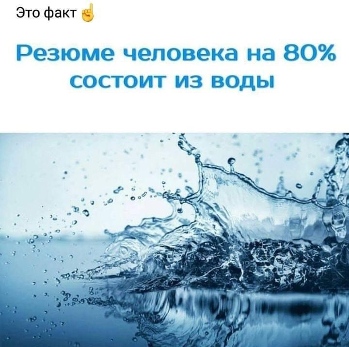 Это факт Резюме человека на 80 ссстоит из воды