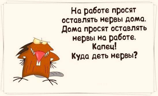 На работе просят ОСТОВЛЯТЬ нервы дОМО дома просят оставлять нервы на работе Капец Куда деть нервы