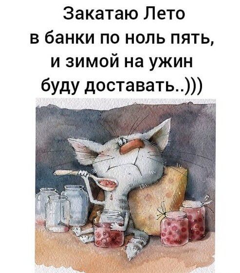 Закатаю Лето в банки по ноль пять и зимой на ужин буду доставать