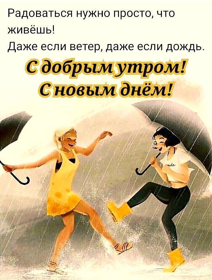 Радоваться нужно просто что живёшь Даже если ветер даже если дождь С добрым утром С новым днём