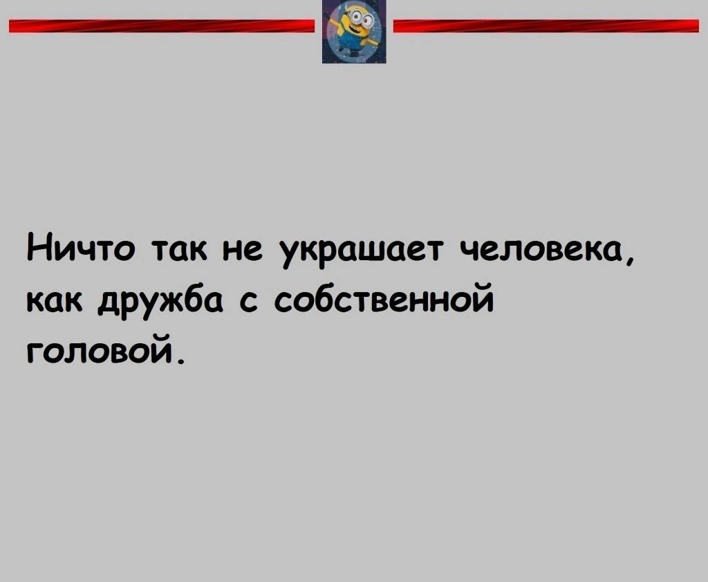 НИЧТО Так не украшает человека как дружба с собственной головой