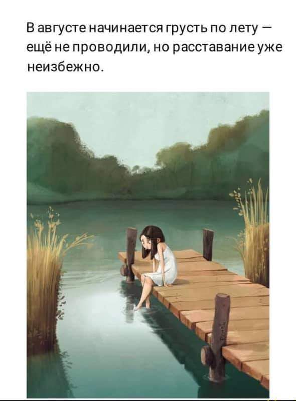 В августе начинается грусть по лету ещё не проводили но расставание уже неизбежна
