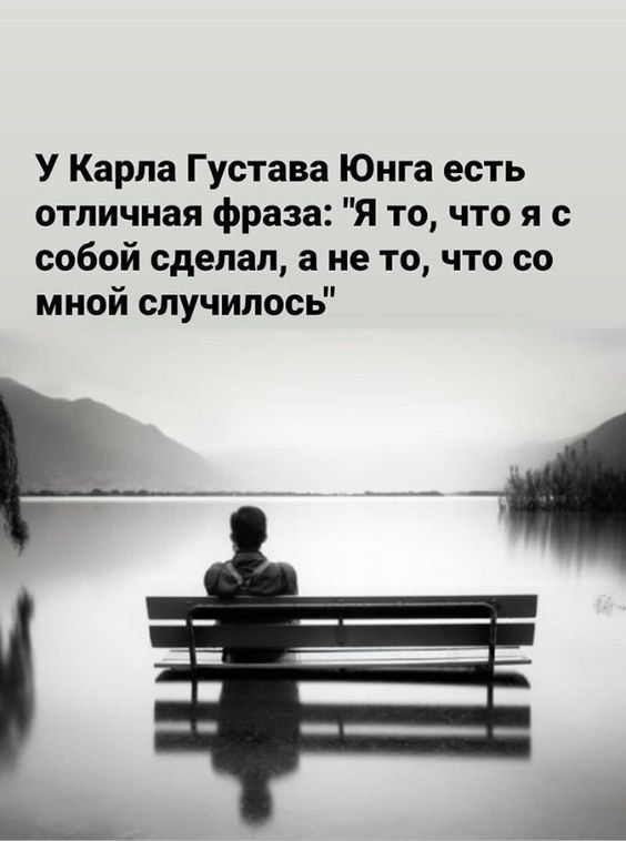 У Карла Густава Юнга есть отличная фраза Я то что я с собой сделал 3 не то что со мной случилось