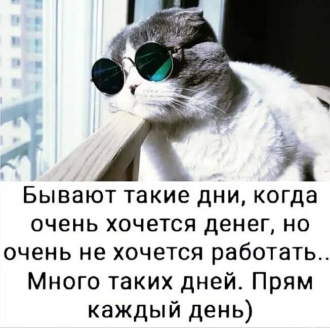 Бывают такие дни когда очень хочется денег но очень не хочется работать Много таких дней Прям каждый день