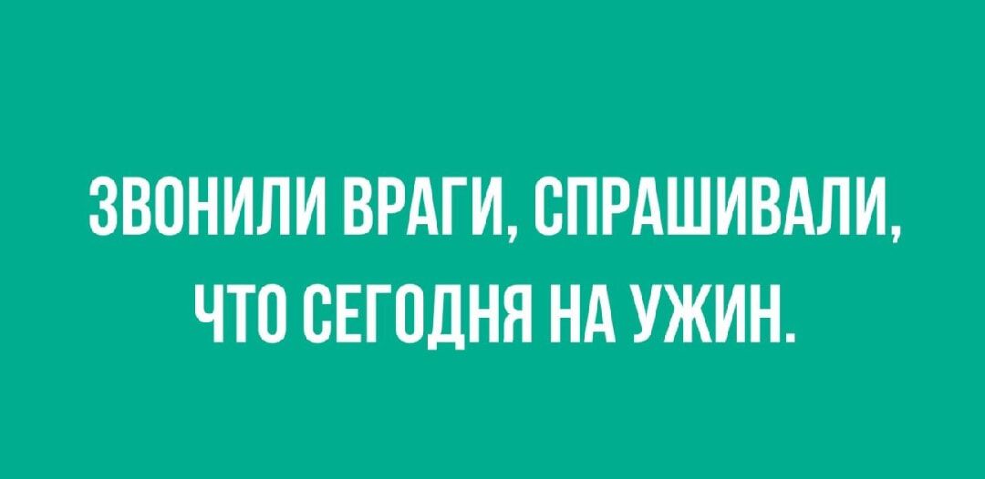 ЗВОНИЛИ ВРАГИ СПРАШИВАЛИ ЧТО СЕГОДНЯ НА УЖИН