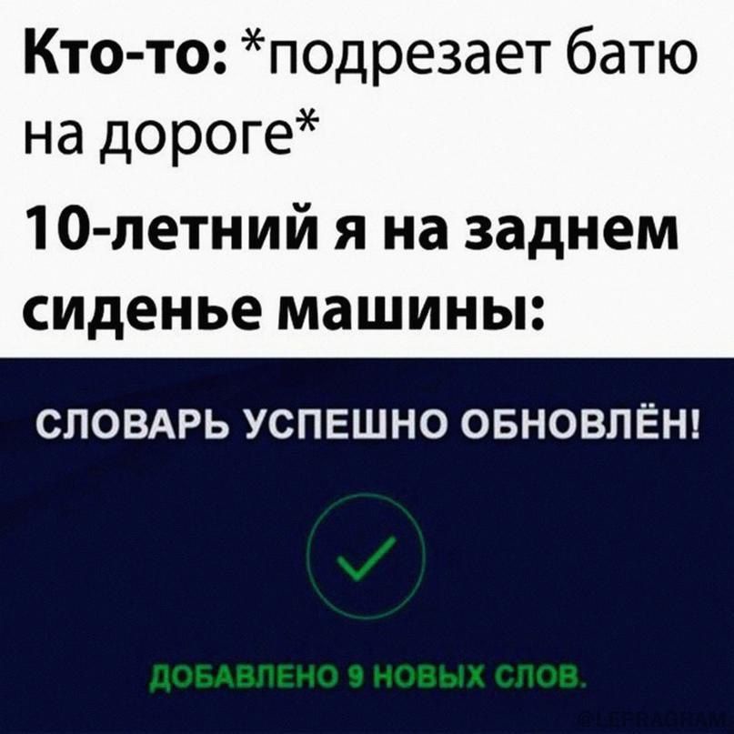 Кто то подрезает батю на дороге 10 летний я на заднем сиденье машины СЛОВАРЬ УСПЕШНО ОБНОВЛЁН