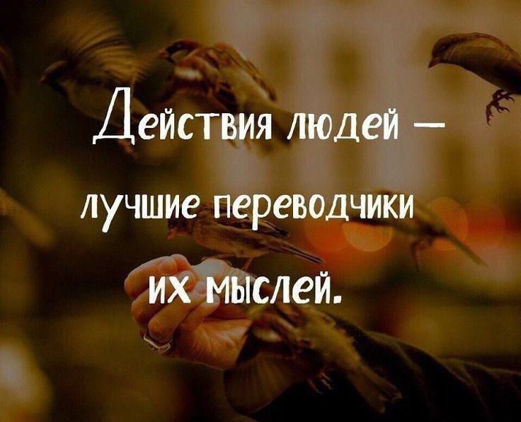 Действия людей – лучшие переводчики их мыслей.