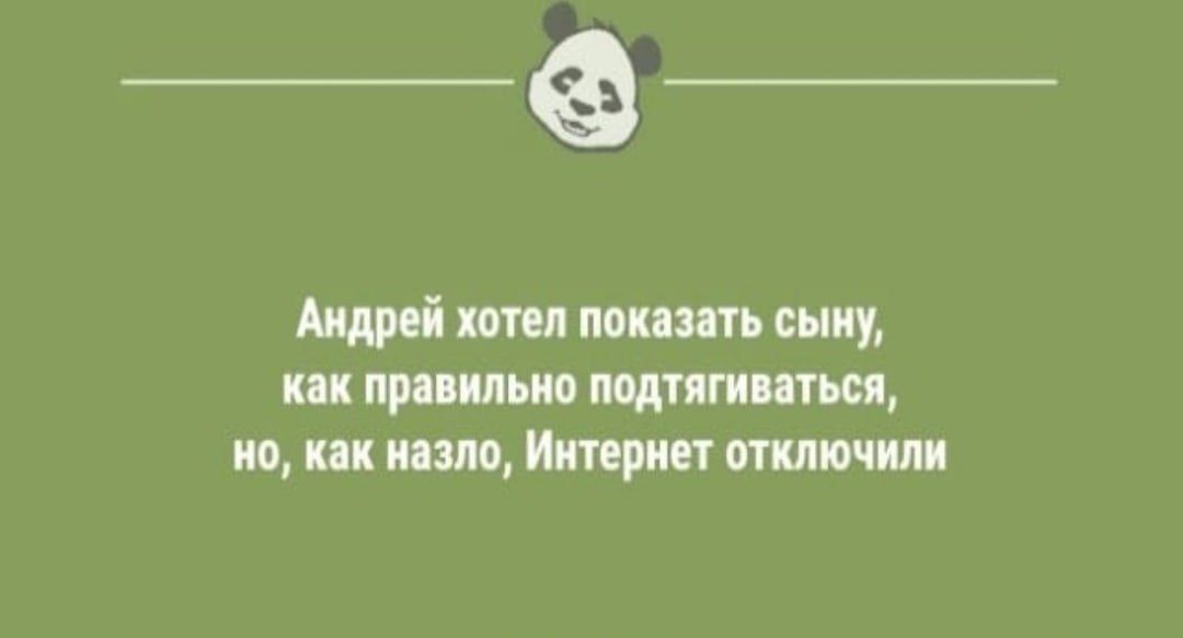 Андрей хотел показать сыну, как правильно подтягиваться, но, как назло, Интернет отключили.
