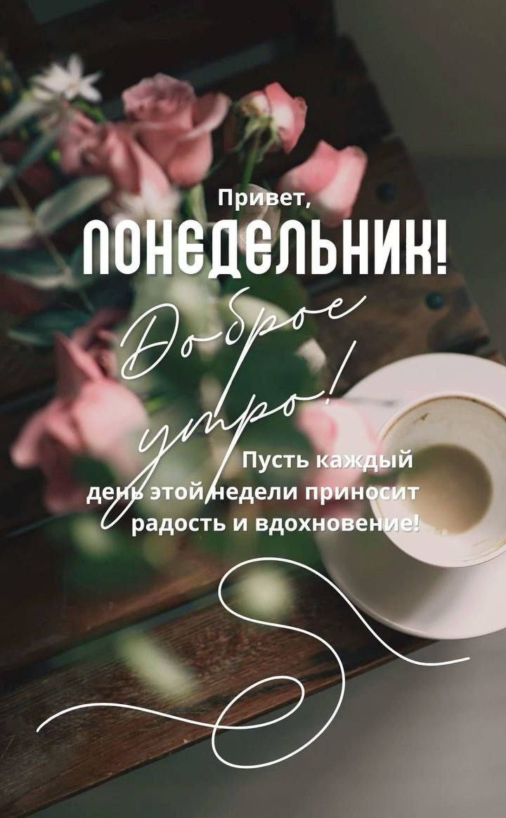 Привет, понедельник! Доброе утро! Пусть каждый день этой недели приносит радость и вдохновение!