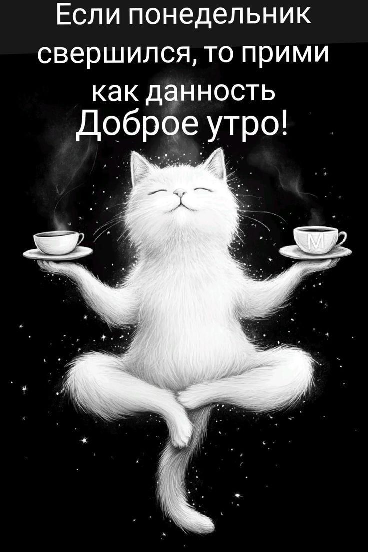 Если понедельник свершился, то прими как данность. Доброе утро!