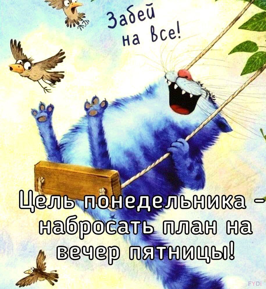 Забей на все!
Цель понедельника - набросать план на вечер пятницы!
