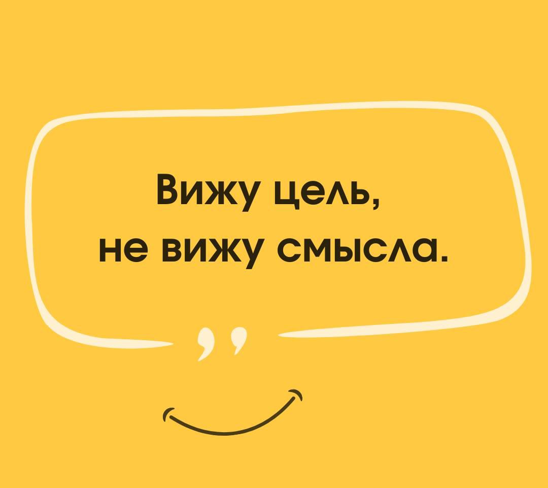 Вижу цель, не вижу смысла.