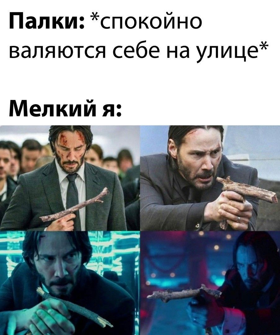 Палки: *спокойно валяются себе на улице*
Мелкий я: