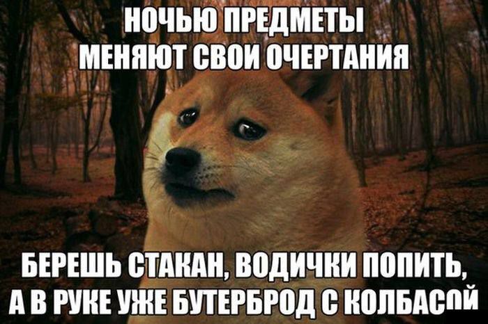 ночью предметы меняют свои очертания
берешь стакан, водички попить, а в руке уже бутерброд с колбасой