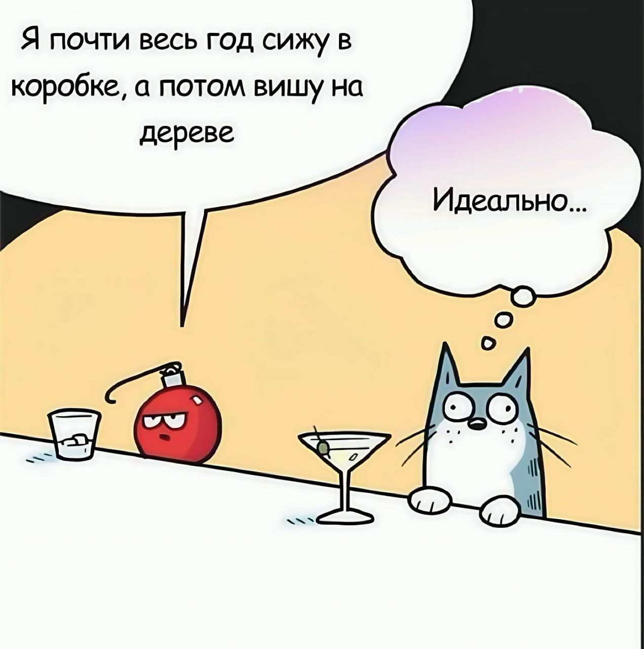 Я почти весь год сижу в коробке, а потом вишу на дереве