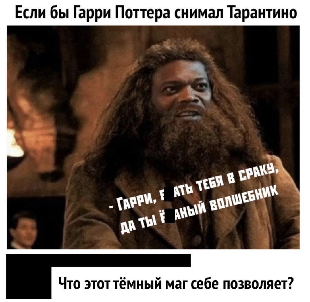 Если бы Гарри Поттера снимал Тарантино
– Гарри, блять, дай тебя в сраку, да ты такой волшебник
Что этот тёмный маг себе позволяет?