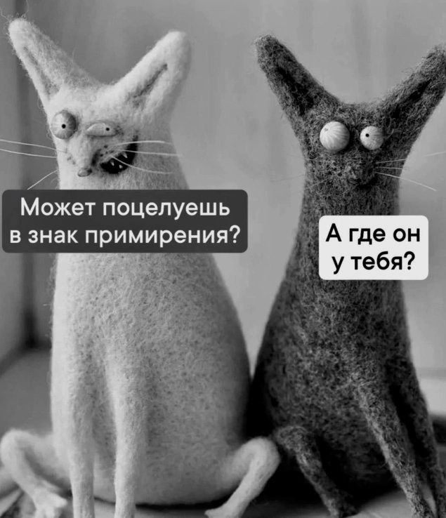 Может поцелуешь в знак примирения? А где он у тебя?