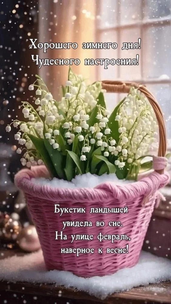 Хорошего зимнего дня! Чудесного настроения! Букетик ландышей увидела во сне. На улице февраль, наверное к весне!