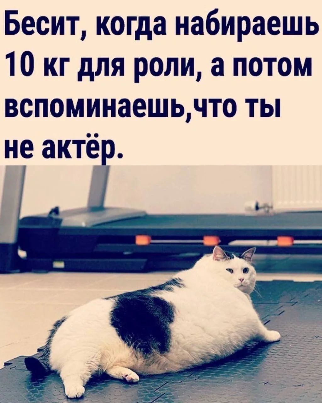 Бесит, когда набираешь 10 кг для роли, а потом вспоминаешь, что ты не актёр.