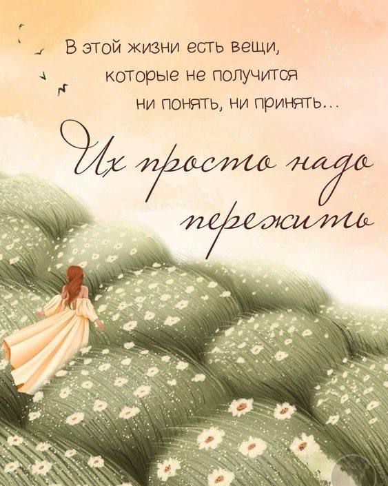 В этой жизни есть вещи, которые не получится ни понять, ни принять... Их просто надо пережить.