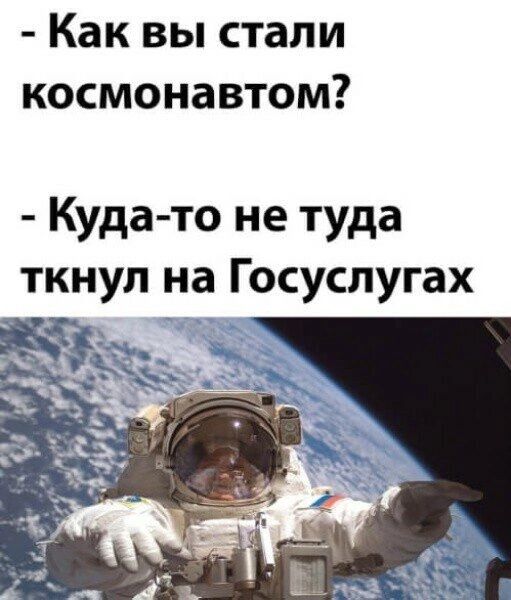 Как вы стали космонавтом Куда то не туда ткнул на Госуслугах