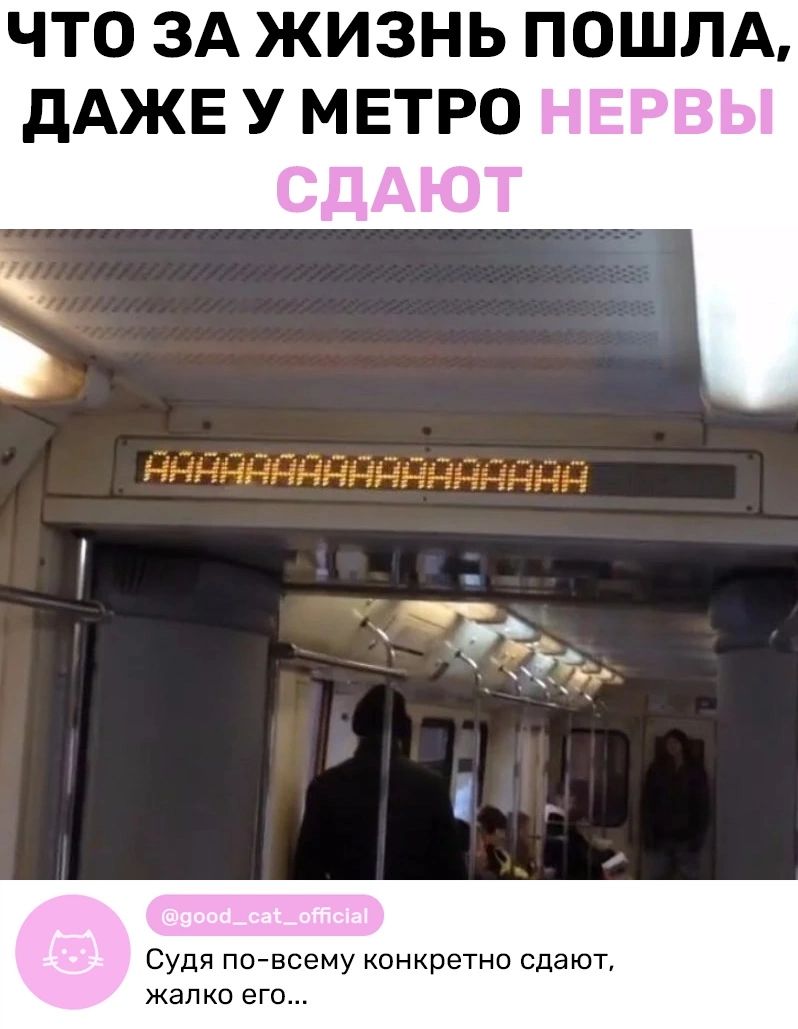 ЧТО ЗА ЖИЗНЬ ПОШЛА дАЖЕ У МЕТРО _ Судя по всему конкретно сдают жалко его