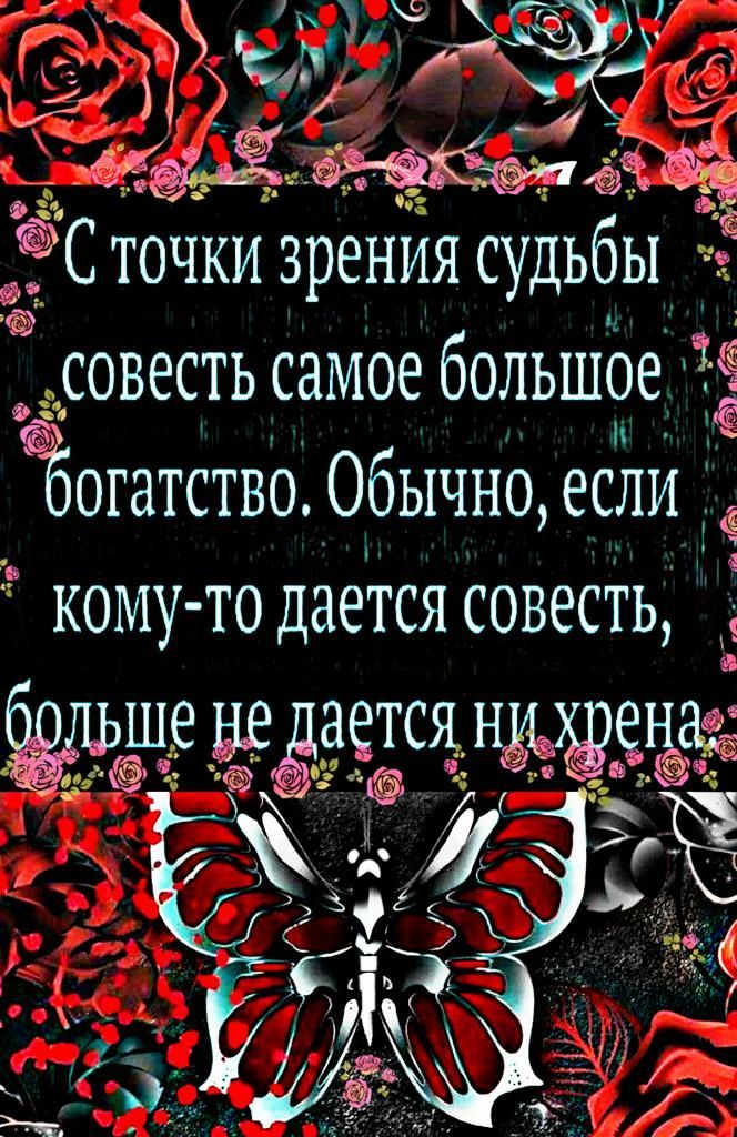 Гх 3 Ё _ и 1 _4 к и С точки зрения судьбы 5 0 совесть самое большое Ё богатство Обычно если КОМУ ТО дается СОВЕСТЬ 9915111953 99СЯ 1