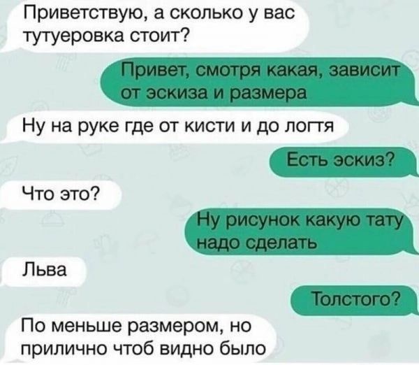 Приветствую а сколько у вас тутуеровка стоит Ну на руке где от кисти и до логгя По меньше размером но прилично чтоб видно было Что это Льва