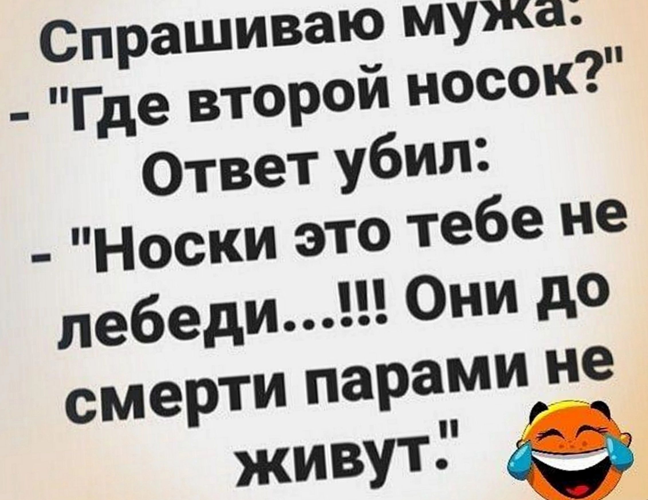 Спрашиваю мужа Где втоРй К ответ убил _ Носки ЭТО Тебе не лебедИ ОНИ д смерти пара не ЖИВУТ