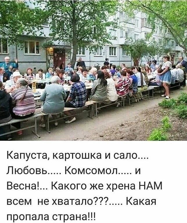 Капуста картошка и сало Любовь Комсомол и Весна Какого же хрена НАМ всем не хватапо Какая пропала страна