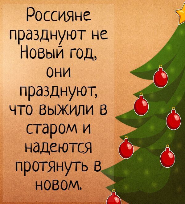 Россияне празднуют не Новый год они празднуют что выжили в старом и надеются протянуть в новом