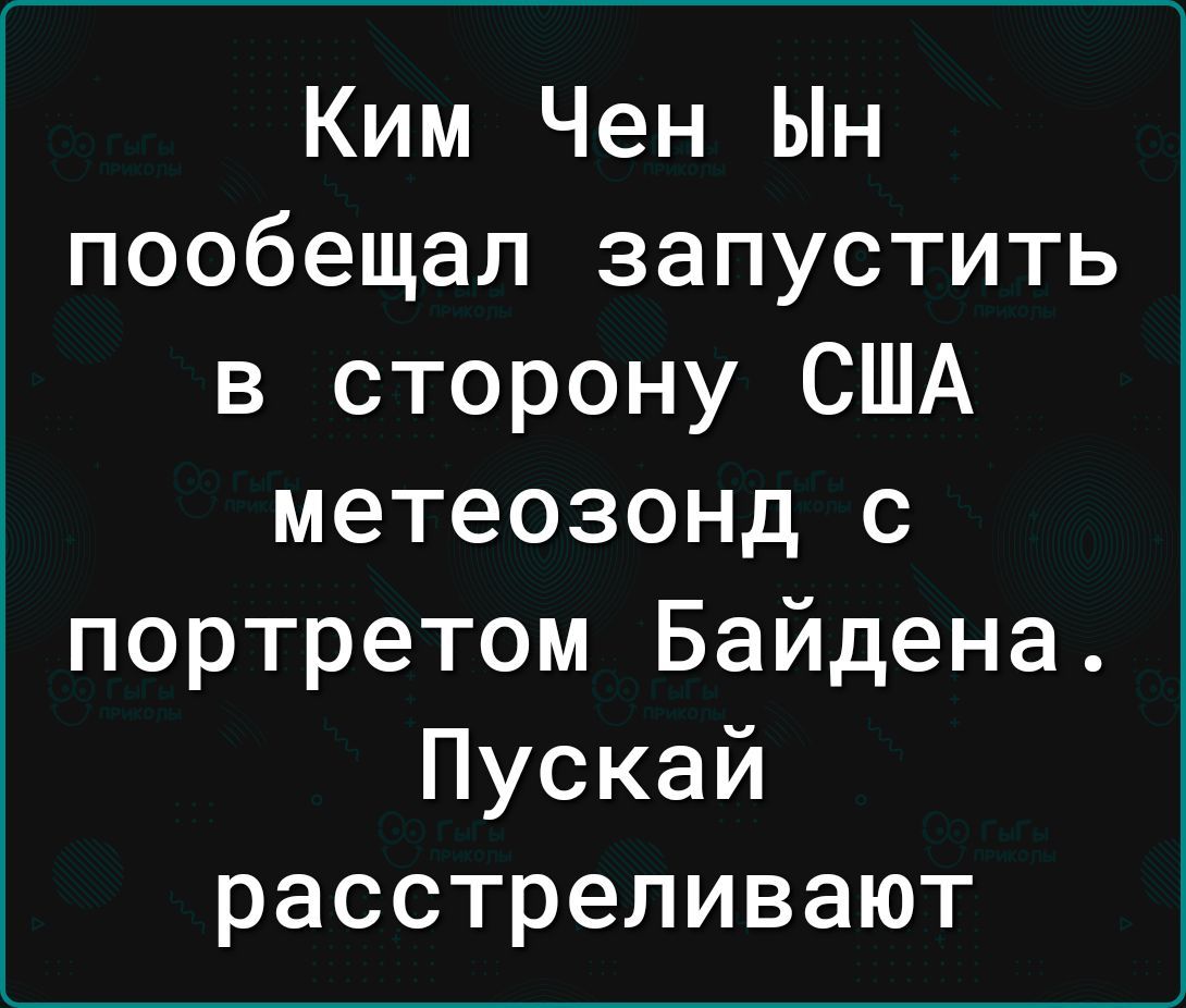 Ким Чен Ын пообещал запустить в сторону США метеозонд с портретом Байдена Пускай расстреливают
