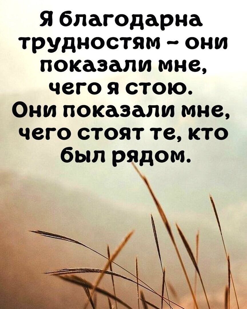 Я благодарна трудностям они показали мне чего я стою Они показали мне чего стоят те кто был рядом